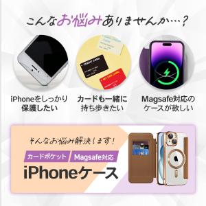 iPhoneケース 手帳型 MagSafe対応...の詳細画像1