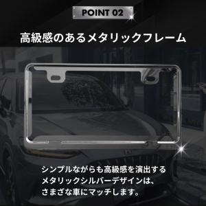 ナンバーフレーム 2枚セット ナンバープレート...の詳細画像3