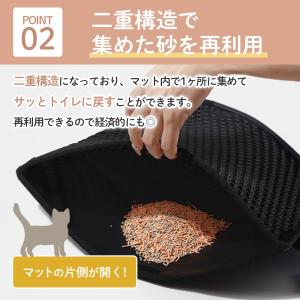 猫砂マット 猫砂 マット 砂取りトイレ 二重構...の詳細画像3