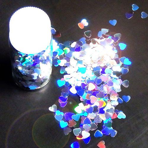 ホログラムフレーク　レインボー（ハート）大　大きさ　約4ｍｍ 2ｇ