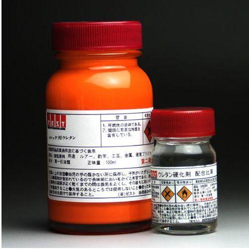【ロッド専用ウレタン塗料】【オレンジ】100ml +硬化剤10ml