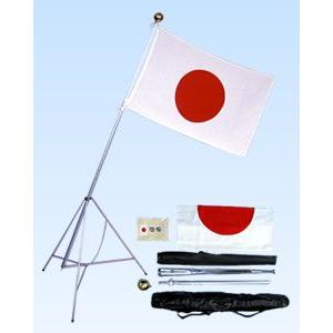 TOSPA 高級大型日の丸国旗セット テトロン 90×135cm日本国旗