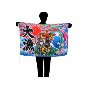 TOSPA 大漁旗 縁起物セット 鯛図柄 七福神図柄 ミニフラッグ 旗サイズ