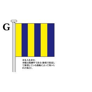 TOSPA 国際信号旗 文字旗 Alphabetical Flags【G】 1.5巾 小型用：71×86cm ポリエステル｜tospashop