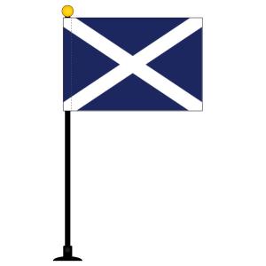 TOSPA スコットランド 国旗 ミニフラッグ 旗サイズ10.5×15.7cm テトロンスエード製 ポール27cm  吸盤 のセット 日本製 世界の国旗シリーズ｜トスパ世界の国旗販売 Yahoo!店