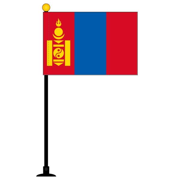 TOSPA モンゴル 国旗 ミニフラッグ 旗サイズ10.5×15.7cm テトロンスエード製 ポール...