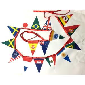 TOSPA フラッグガーランド ワールドフラッグ手書き国旗風