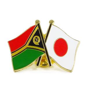 TOSPA ピンバッジ2ヶ国友好 日本国旗 サンマリノ国旗 約20×20mm