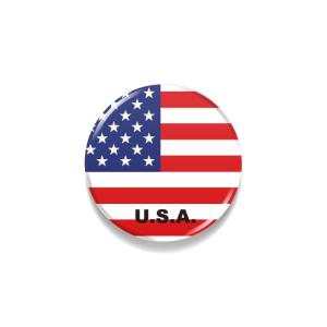 TOSPA 缶バッジ アメリカ USA 国旗柄 直径約3cm 世界の国旗缶バッジ シリーズ｜tospashop