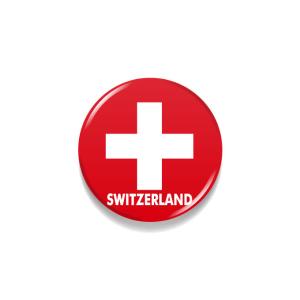 TOSPA 缶バッジ スイス 国旗柄 直径約3cm 世界の国旗缶バッジ シリーズ｜tospashop