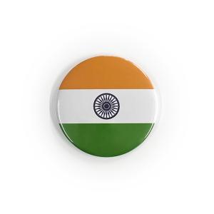 TOSPA 缶バッジ インド 国旗柄 直径約4.5cm スチール製 トスパオリジナル世界の国旗缶バッジシリーズ｜tospashop