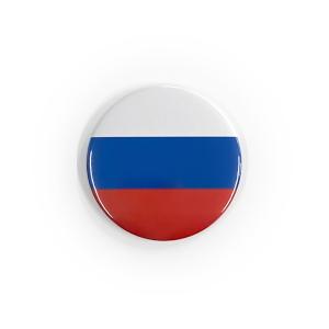 TOSPA 缶バッジ ロシア 国旗柄 直径約4.5cm スチール製 トスパオリジナル世界の国旗缶バッジシリーズ｜tospashop