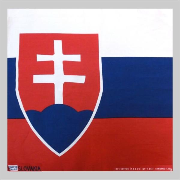 【在庫限定】バンダナ・お弁当チーフ・スロバキア国旗柄（51×51cm・綿100％）