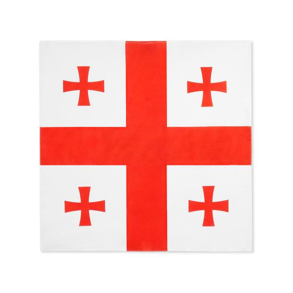 TOSPA バンダナ  ジョージア 国旗柄 綿100％ 52×52cm 日本製 お弁当チーフ ハンカ...