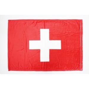 TOSPA ブランケット スイス 国旗柄 約60×90cm マイクロファイバー生地