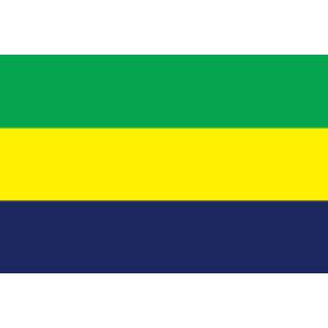 TOSPA 世界の外国旗 ガボン国旗(手旗25×37.5cm ポール付き）｜tospashop