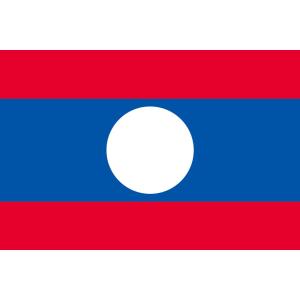 TOSPA 世界の外国旗 ラオス国旗(手旗25×37.5cm ポール付き)｜tospashop