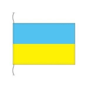TOSPA ウクライナ 国旗 卓上旗 旗サイズ16×24cm テトロントロマット製 日本製 世界の国旗シリーズ｜tospashop
