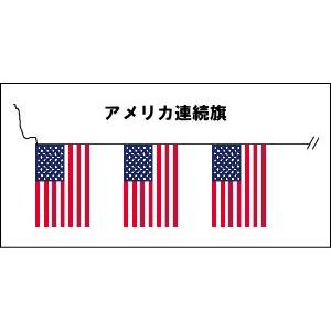 TOSPA 20枚連続旗 アメリカ USA 国旗 Sサイズ 25×37.5cm  全長約15m テトロン製 日本製｜tospashop