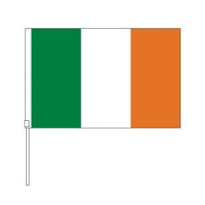 TOSPA アイルランド 国旗 応援手旗SF 旗サイズ20×30cm ポリエステル製 ポール31cm のセット｜tospashop