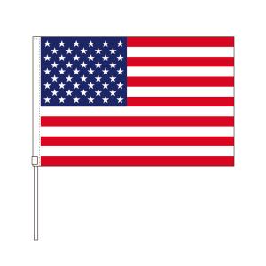 TOSPA アメリカ 国旗 応援手旗SF 旗サイズ20×30cm ポリエステル製 ポール31cm のセット｜tospashop