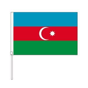 TOSPA アゼルバイジャン 国旗 応援手旗SF 旗サイズ20×30cm ポリエステル製 ポール31cm のセット｜tospashop