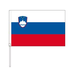 TOSPA スロベニア 国旗 応援手旗SF 旗サイズ20×30cm ポリエステル製 ポール31cmのセット｜tospashop