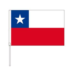 TOSPA チリ 国旗 応援手旗SF 旗サイズ20×30cm ポリエステル製 ポール31cmのセット｜tospashop