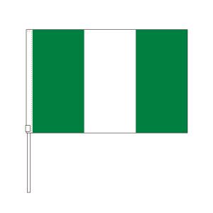 TOSPA ナイジェリア 国旗 応援手旗SF 旗サイズ20×30cm ポリエステル製 ポール31cmのセット｜tospashop