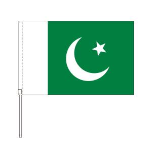 TOSPA パキスタン 国旗 応援手旗SF 旗サイズ20×30cm ポリエステル製 ポール31cmのセット｜tospashop