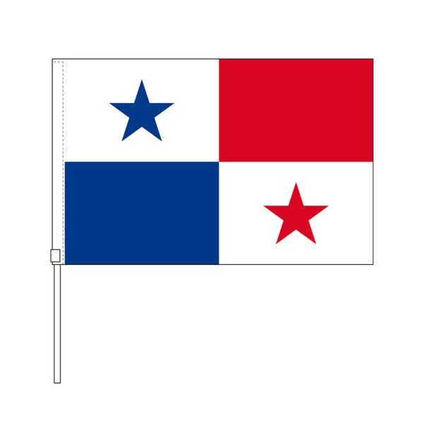 TOSPA パナマ 国旗 応援手旗SF 旗サイズ20×30cm ポリエステル製 ポール31cmのセッ...