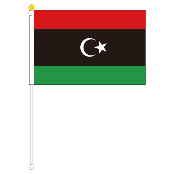 TOSPA リビア 国旗 ポータブルフラッグ 旗サイズ25×37.5cm テトロン製 日本製 世界の...