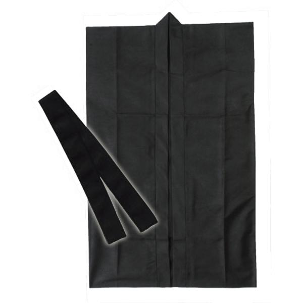 幼児・小学校低学年向けハッピ不織布 黒 Ｊ（ハチマキ付）(1166)  48×80ｃｍ 軽量 撥水性...