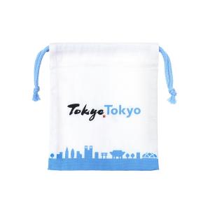 TokyoTokyo 巾着 ポーチ 白 13×16cm 綿製 日本製｜tospashop