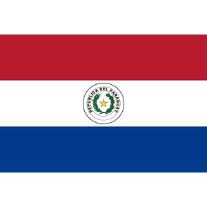 【レンタル　国旗セット3泊4日】　パラグアイ国旗セット（90×135ｃｍ・ポール・スタンド付き）｜tospashop