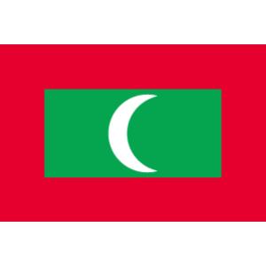 【レンタル　国旗セット3泊4日】　モルジブ国旗セット（90×135ｃｍ・ポール・スタンド付き）｜tospashop