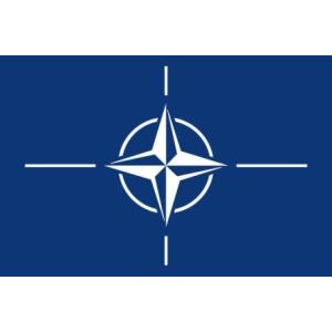 【レンタル　国旗セット3泊4日】　NATO（北大西洋条約機構）(90×135ｃｍ・ポール・スタンド付き)｜tospashop