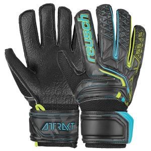 ロイシュ アトラクト RGオープンカフ JR ジュニア用 ゴールキーパーグローブ ブラック×セーフティイエロー 5072615-7052