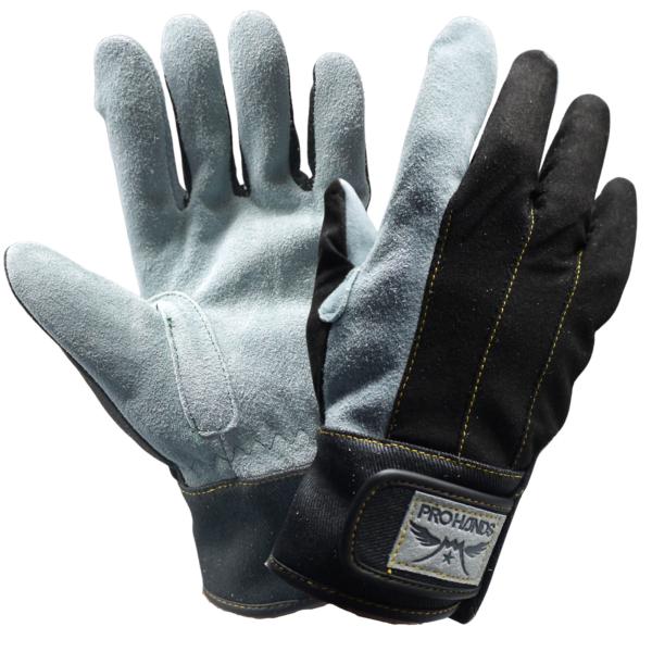 富士グローブ 国産牛床オイル&amp;人工皮革&amp;デニムのミックス手袋 M(5383)/L(5384)/LL(...