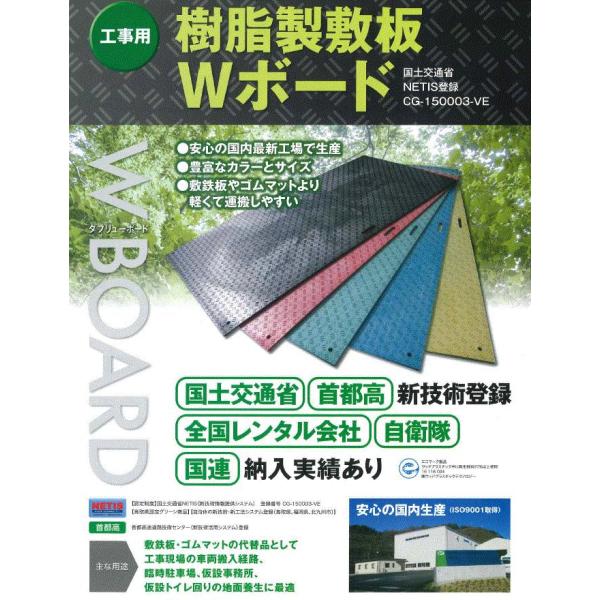 工事用 樹脂製敷板Wボード 両面3×6 WPT Wボード【カラー：ブラック】【910mm×1.820...