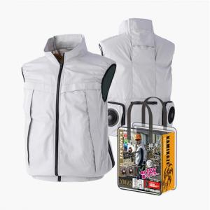 山真製鋸(YAMASHIN）神風服 ベスト バッテリーセット 神風12Vケーブルレス 【Lサイズ】 CRS-12V-KIT・YMVウェア YMV3-G1-L-SET｜total-homes