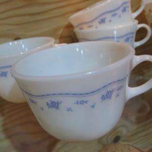 オールドパイレックス　カップ　モーニングブルー