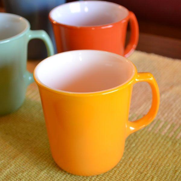 オールドパイレックス　カラーマグ　オレンジ