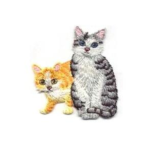 アップリケワッペン キャット 二匹のネコ  UI W 214　◎