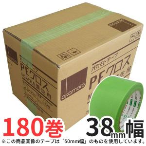 養生テープ オカモト PEクロス No.412 (ライトグリーン) 38mm×25m (180巻) 5ケースセット / まとめ買い 緑 台風 窓ガラス｜totallife