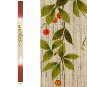 洛柿庵　細タペストリー「白色大輪クレマチス」 楽天市場】和風長尺 細タペストリー・白色大輪クレマチス /和