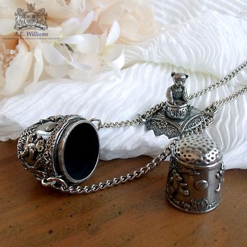 ピューター シンブルケース ネックレス 英国製 A.E.Williams