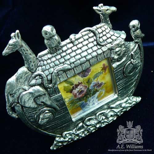 フォトフレーム ノアの方舟 ピューター製  英国 A.E.Williams