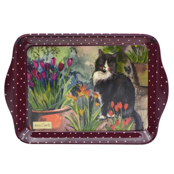 メラミントレイ お盆 トレー キャット＆チューリップ Alex Clark