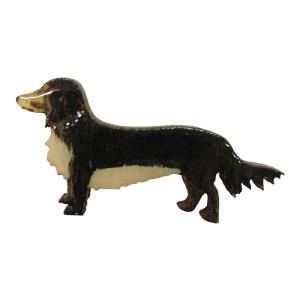 ハンドメイド 木製 ピンバッジ 犬 ダックスフント 英国製 ベクベクメイクス｜touche